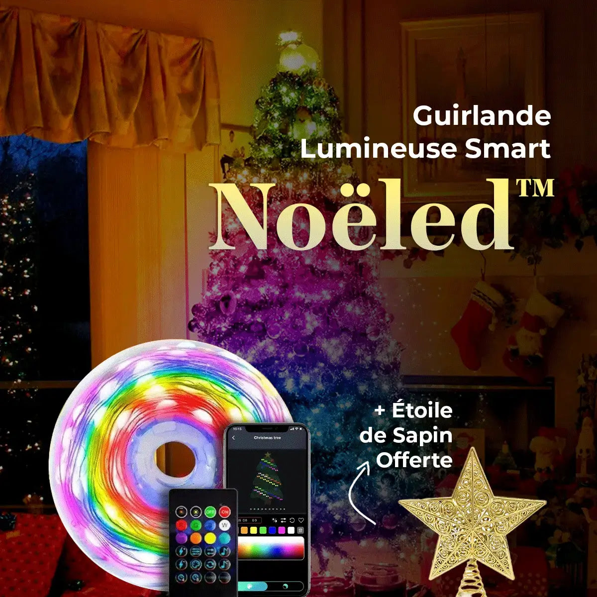 Guirlande Lumineuse Smart Noëled™ (+ Étoile de Sapin Offerte)