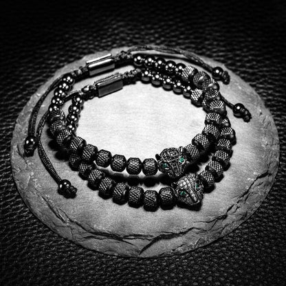 Kit 3 Bracelets LUXURY PANTHER - Acier Inoxydable Plaqué Or et Argent Sertis de Cristaux de Zirconium