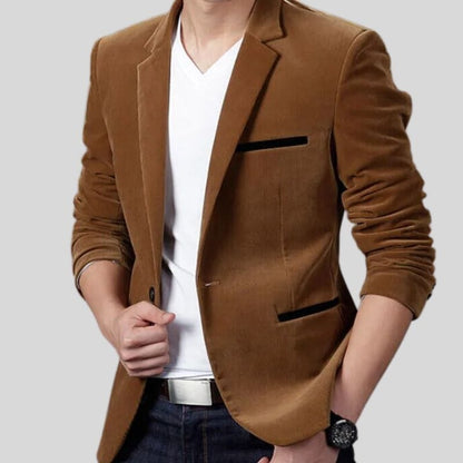 Veste Velour Marron Homme